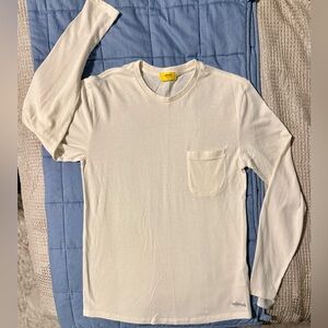 Allbirds Merino Wool Blend Long Sleeve Tee Cream Pocket Soft Men’s S